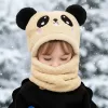 winter balaclava hat, plush balaclava, balaclava with pom poms, bear balaclava
