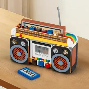 DIY Retro Radio Modell Byggklossar Monteringssats Leksak för Barn