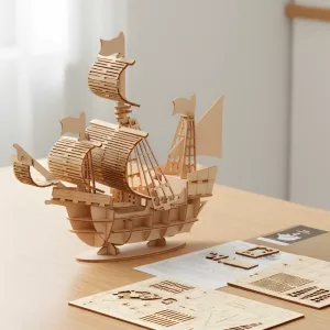 3D Fordonspussel Byggklossar i trä Byggleksak för barn