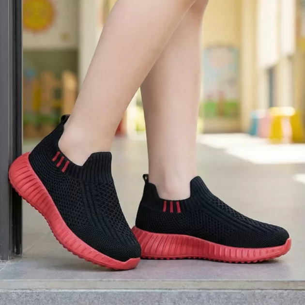 no tie shoes, mesh running shoes