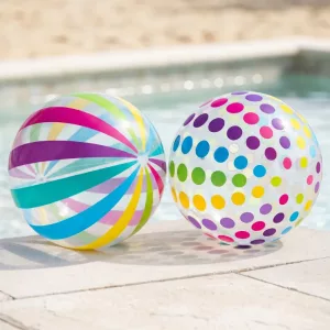 2 st uppblåsbara randiga volleybollar – färgglad strandboll
