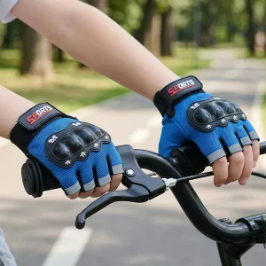 Vadderade cykelhandskar utan fingrar för barn