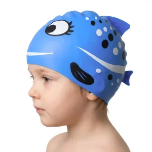Söt fiskformad badmössa i silikon för barn